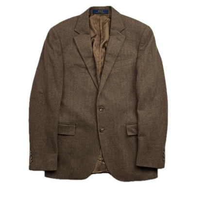 Polo Ralph Lauren Brown Herringbone Blazer (Wool Cashmere) - 38R