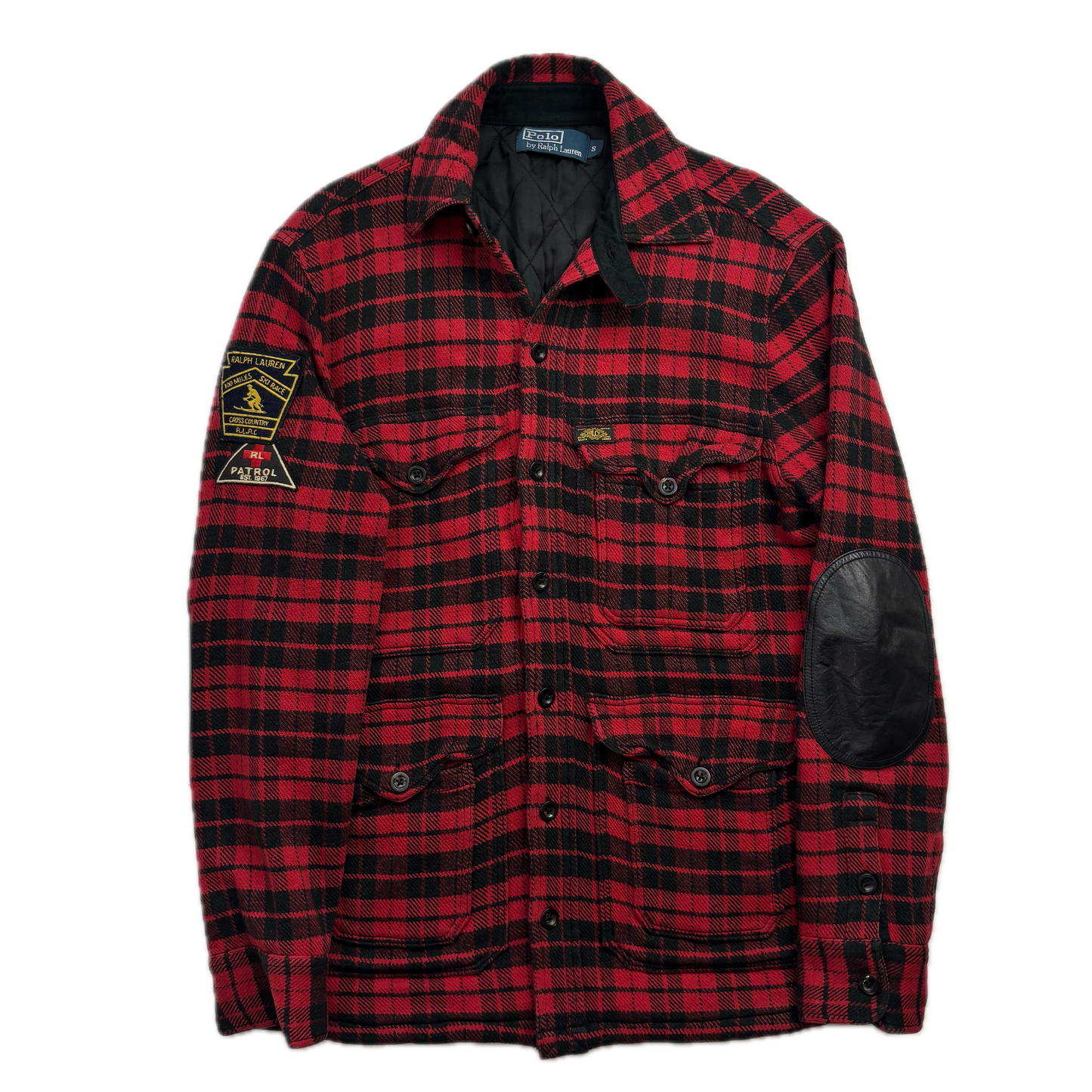 Polo Ralph Lauren Ski Patrol Red Buffalo Plaid Quilt Lined Over-shirt (Cotton Wool) - S