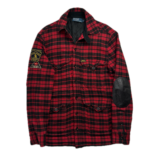 Polo Ralph Lauren Ski Patrol Red Buffalo Plaid Quilt Lined Over-shirt (Cotton Wool) - S