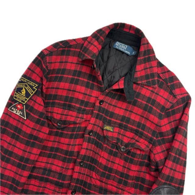 Polo Ralph Lauren Ski Patrol Red Buffalo Plaid Quilt Lined Over-shirt (Cotton Wool) - S