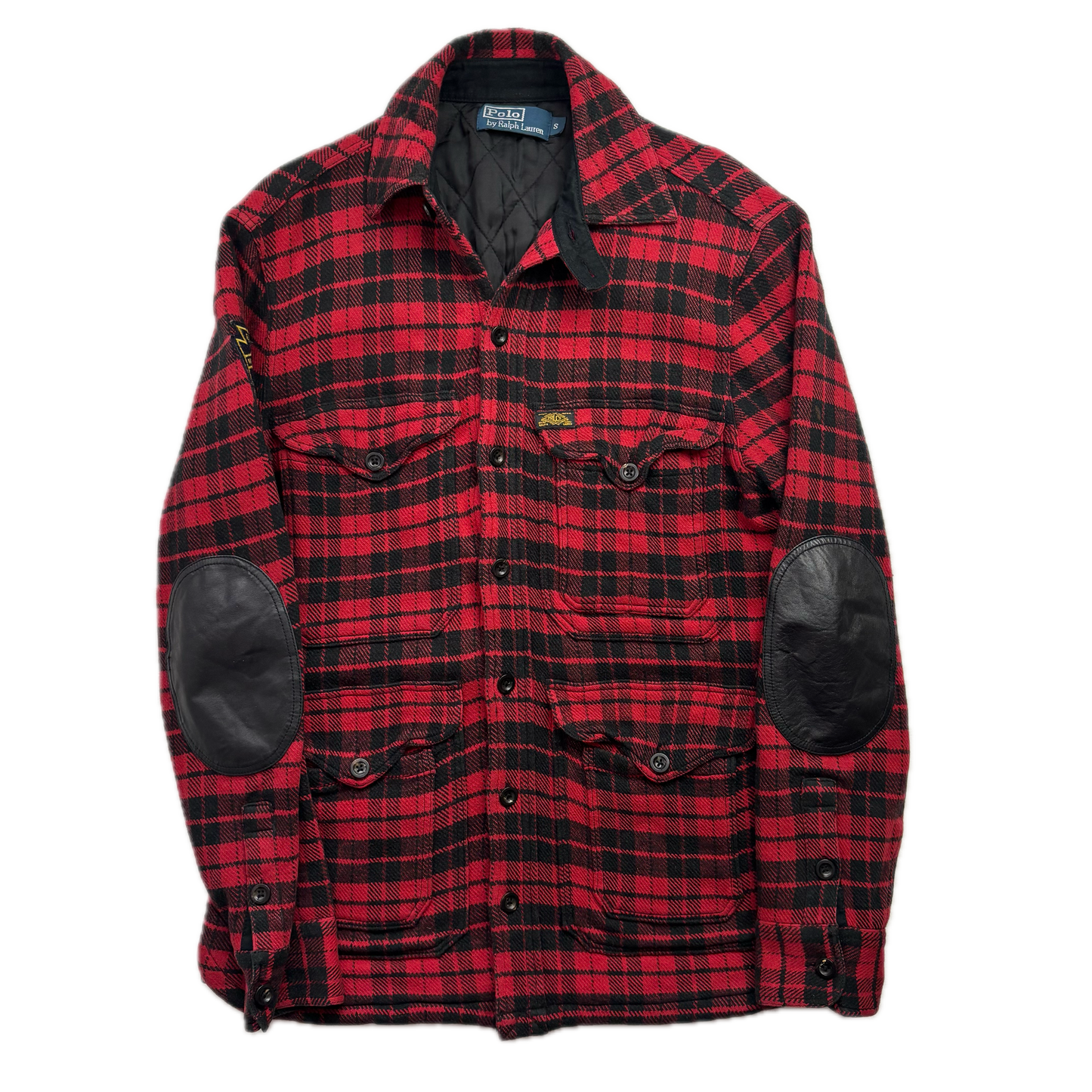 Polo Ralph Lauren Ski Patrol Red Buffalo Plaid Quilt Lined Over-shirt (Cotton Wool) - S