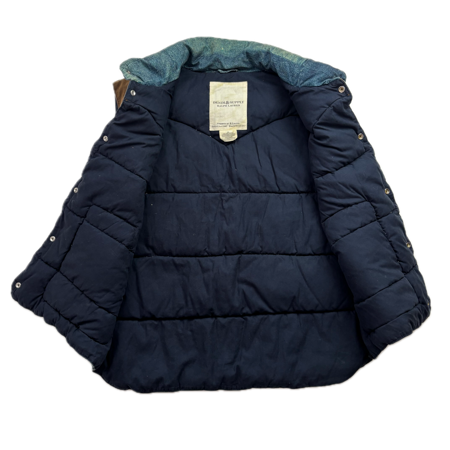 Denim & Supply Patchwork Denim Print Western Gilet - XXL