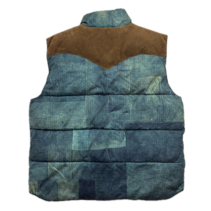 Denim & Supply Patchwork Denim Print Western Gilet - XXL