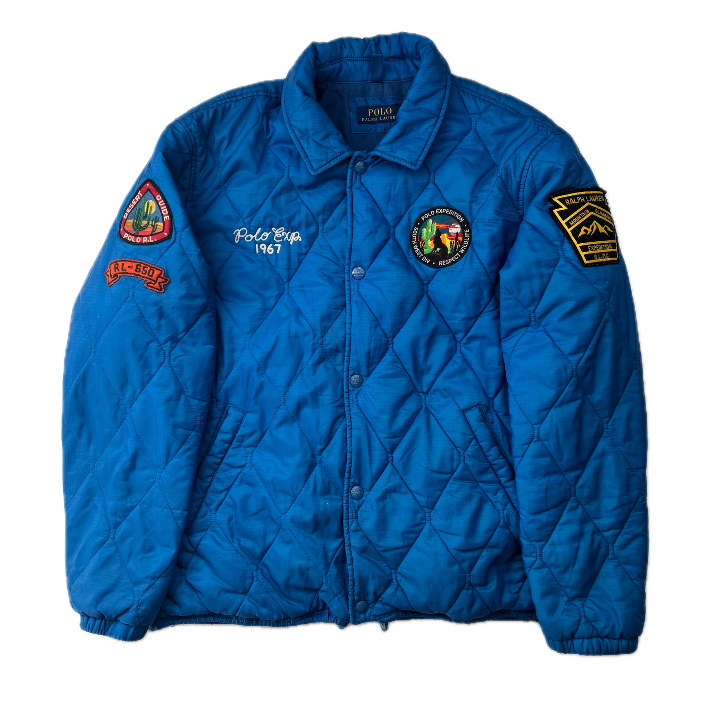 Polo Ralph Lauren Blue Quilted Coach Jacket Expedition Sportsman - L