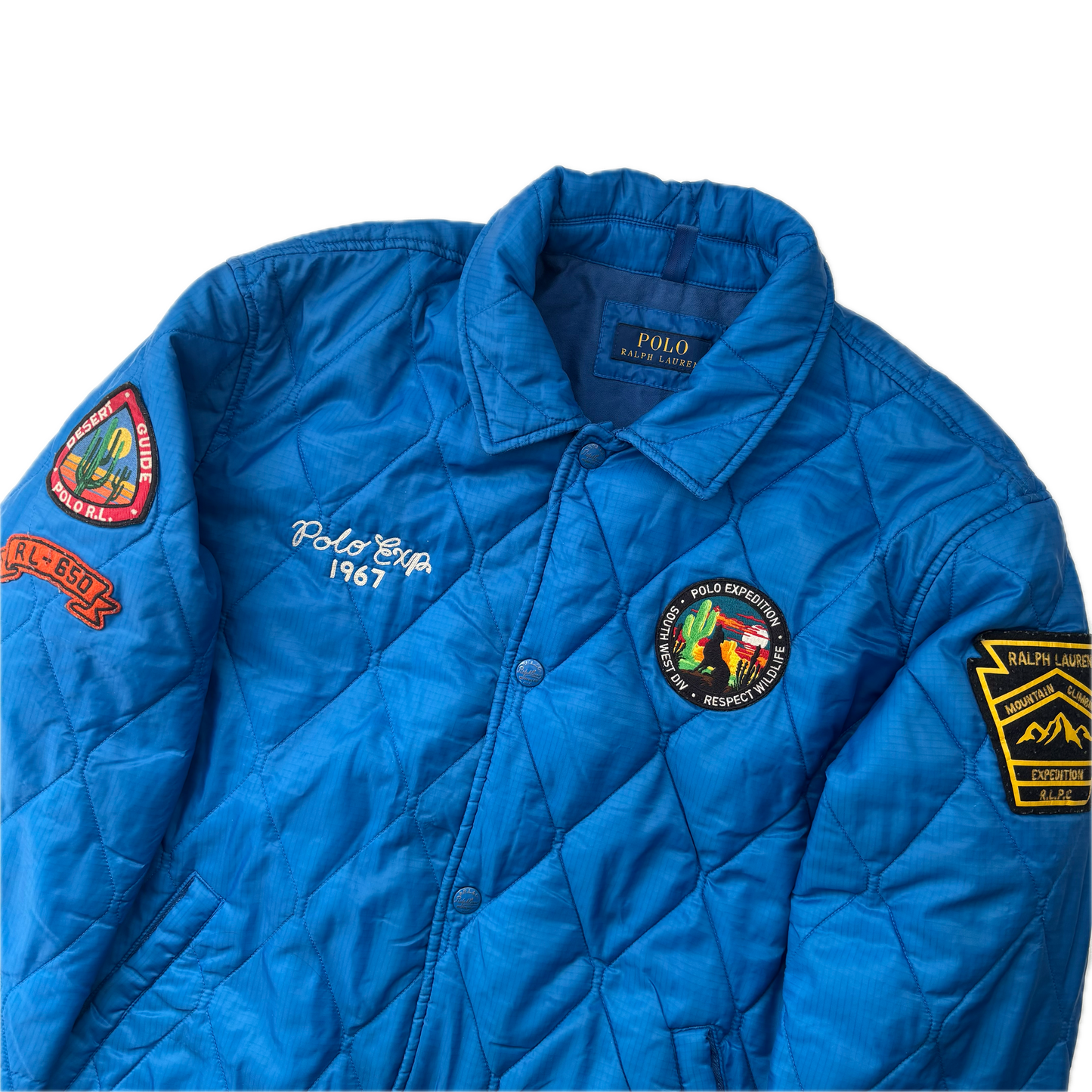 Polo Ralph Lauren Blue Quilted Coach Jacket Expedition Sportsman - L