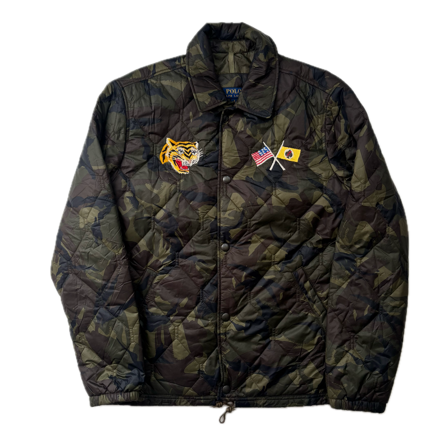 Polo Ralph Lauren Camo Quilted Souvenir Military Coach Jacket - S