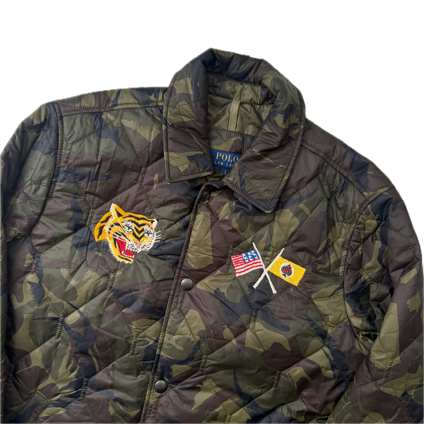 Polo Ralph Lauren Camo Quilted Souvenir Military Coach Jacket - S