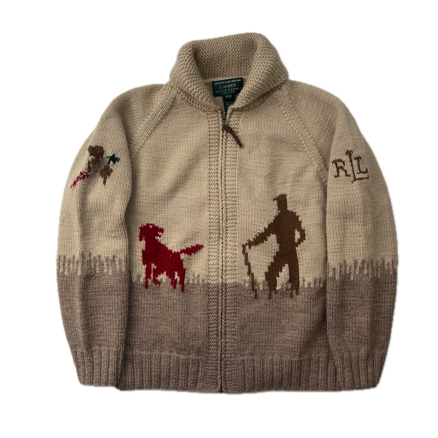 Lauren Hand Knit Cowichan Pheasant Hunting Cardigan (Wool) - S