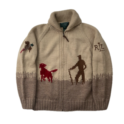 Lauren Hand Knit Cowichan Pheasant Hunting Cardigan (Wool) - S