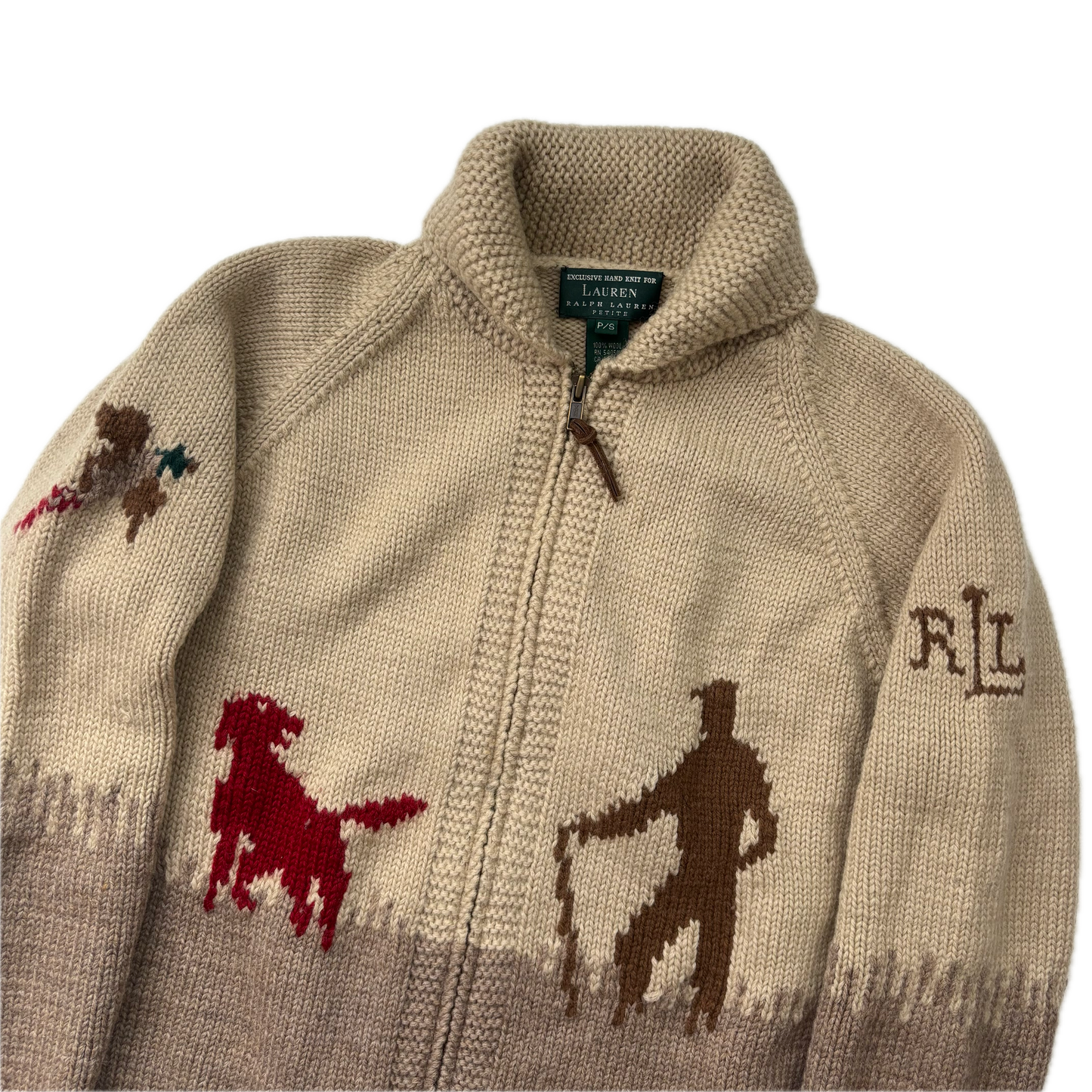 Lauren Hand Knit Cowichan Pheasant Hunting Cardigan (Wool) - S
