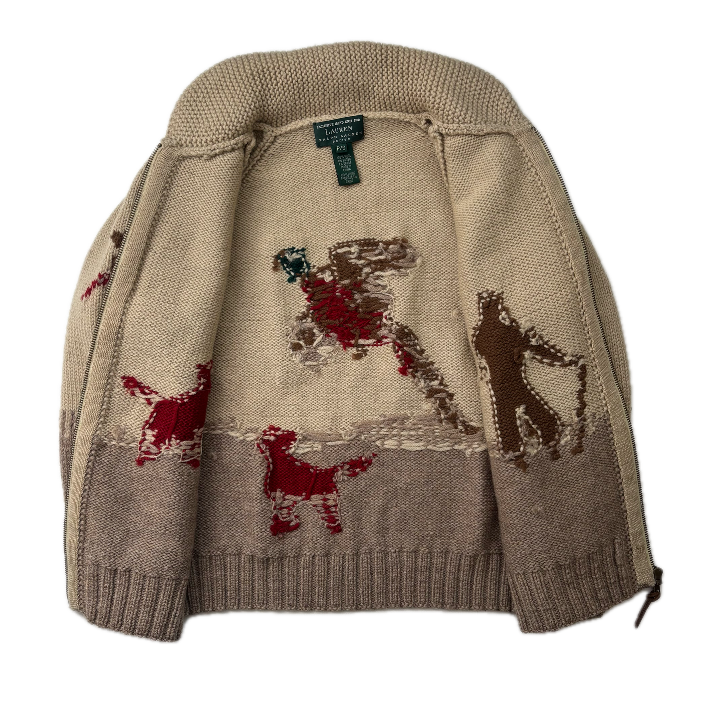 Lauren Hand Knit Cowichan Pheasant Hunting Cardigan (Wool) - S