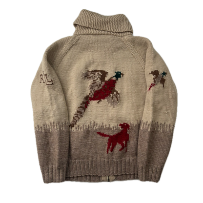 Lauren Hand Knit Cowichan Pheasant Hunting Cardigan (Wool) - S