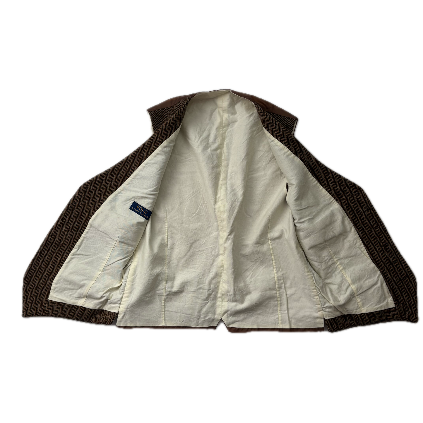 Polo Ralph Lauren Brown Herringbone Waistcoat (Wool Blend) - 38R