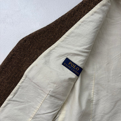 Polo Ralph Lauren Brown Herringbone Waistcoat (Wool Blend) - 38R