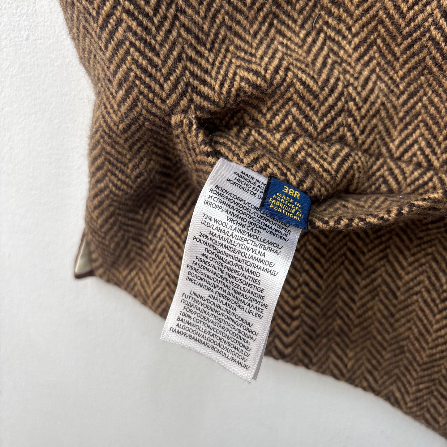 Polo Ralph Lauren Brown Herringbone Waistcoat (Wool Blend) - 38R