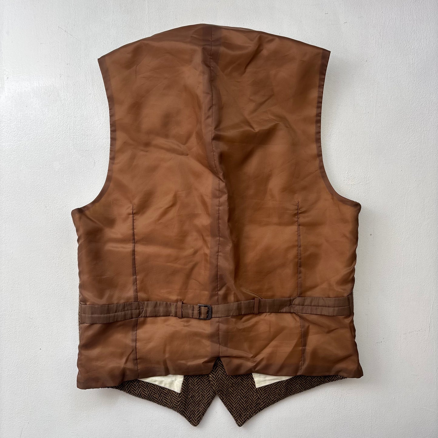Polo Ralph Lauren Brown Herringbone Waistcoat (Wool Blend) - 38R