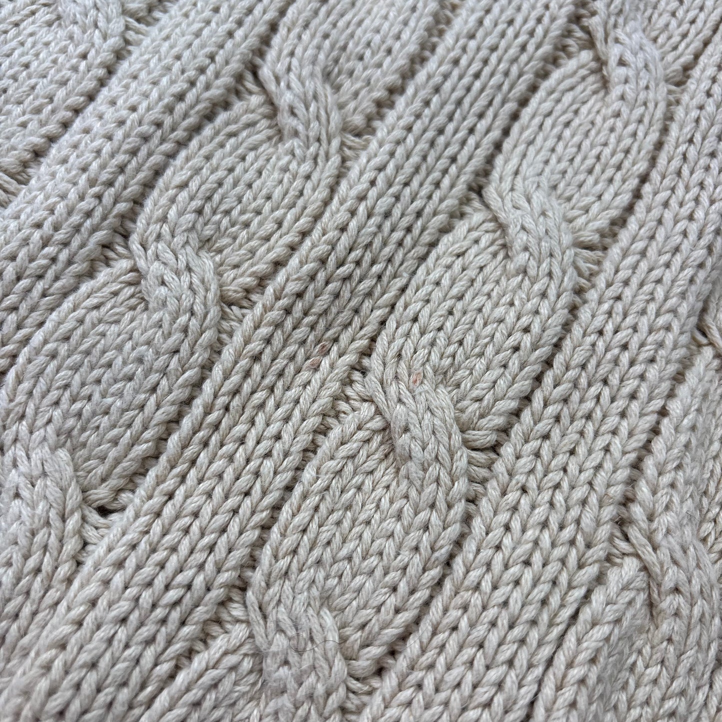 Polo Ralph Lauren Beige Cricket Jumper Cableknit (Linen Cotton)- XL