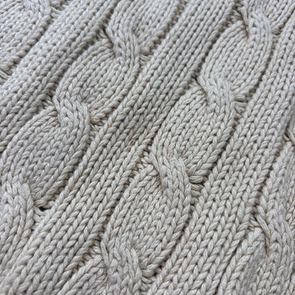 Polo Ralph Lauren Beige Cricket Jumper Cableknit (Linen Cotton)- XL