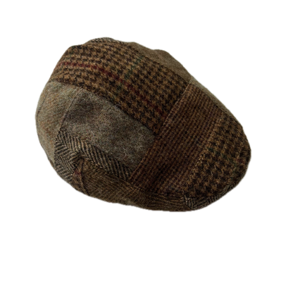Polo Ralph Lauren Tweed Patchwork Flat Cap Newsboy Hat - S/M