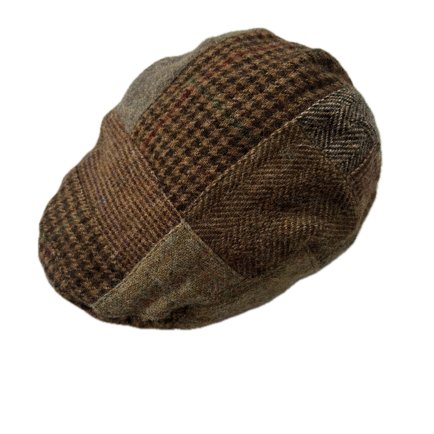 Polo Ralph Lauren Tweed Patchwork Flat Cap Newsboy Hat - S/M