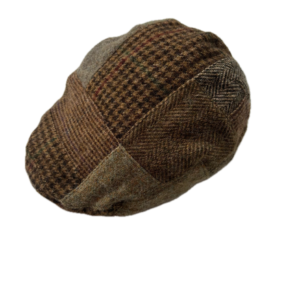 Polo Ralph Lauren Tweed Patchwork Flat Cap Newsboy Hat - S/M