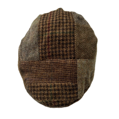 Polo Ralph Lauren Tweed Patchwork Flat Cap Newsboy Hat - S/M