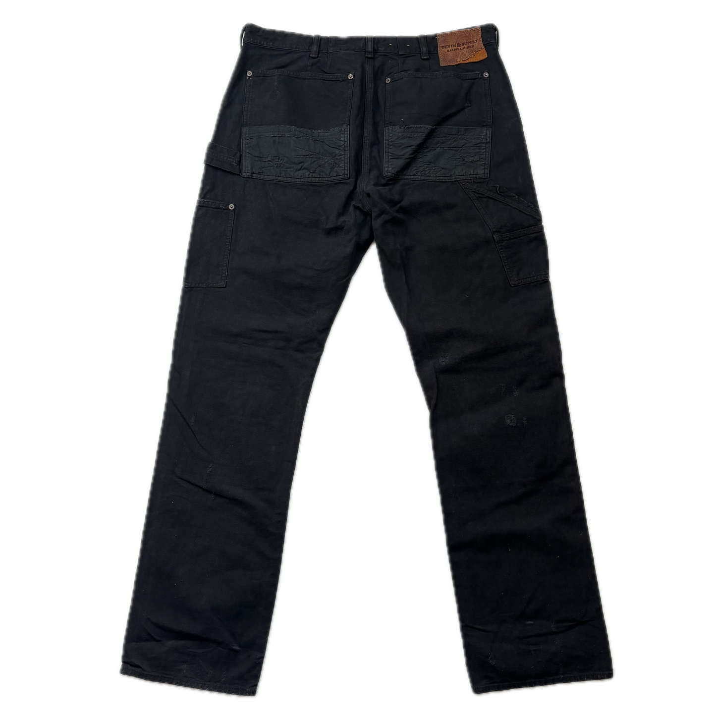 Denim & Supply Ralph Lauren Black Distressed Carpenter Double Knee Jeans - 38x34