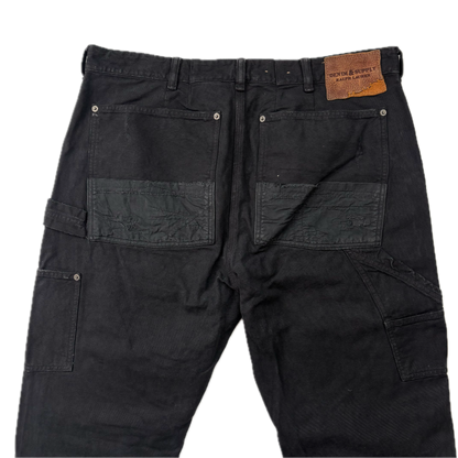 Denim & Supply Ralph Lauren Black Distressed Carpenter Double Knee Jeans - 38x34