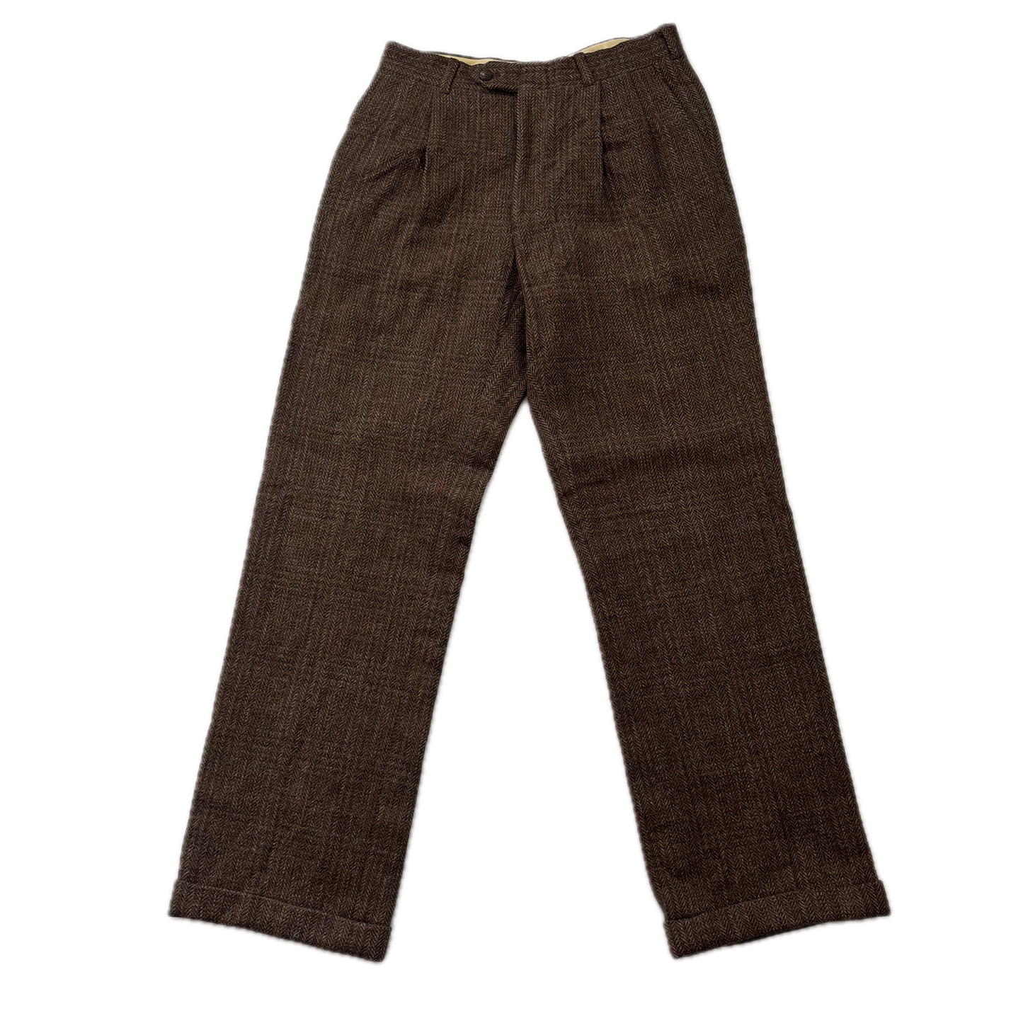 Polo Ralph Lauren Brown Tweed Dress Pants Preppy Trousers (Wool) - 30/33