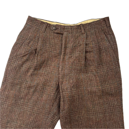 Polo Ralph Lauren Brown Tweed Dress Pants Preppy Trousers (Wool) - 30/33