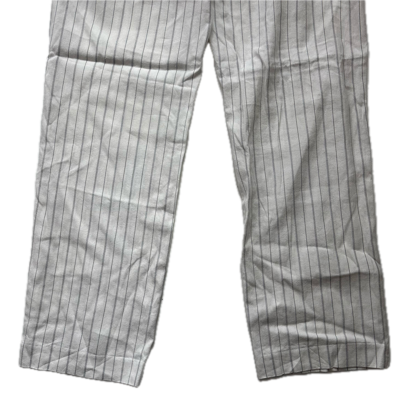 Polo Ralph Lauren White Striped Deck Pants Trousers (Linen Cotton) - 34/32
