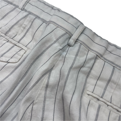 Polo Ralph Lauren White Striped Deck Pants Trousers (Linen Cotton) - 34/32