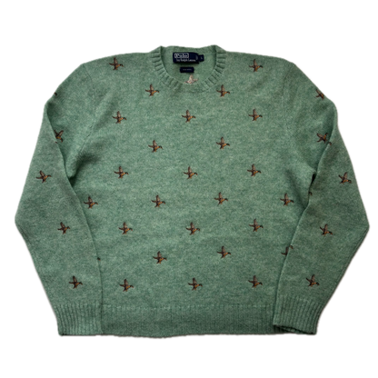 Polo Ralph Lauren Green Mallard Embroidered Jumper Sweater (Wool) - L