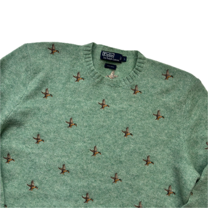 Polo Ralph Lauren Green Mallard Embroidered Jumper Sweater (Wool) - L