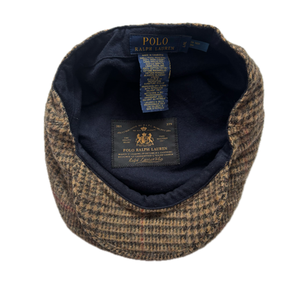 Polo Ralph Lauren Tweed Glen Plaid Flat Cap Newsboy Hat - L/XL