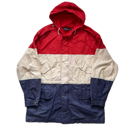 Polo Ralph Lauren Colour Block Hooded Rain Coat - M