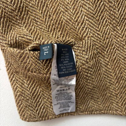 Polo Ralph Lauren Brown Herringbone Waistcoat (Linen Silk Wool) - L