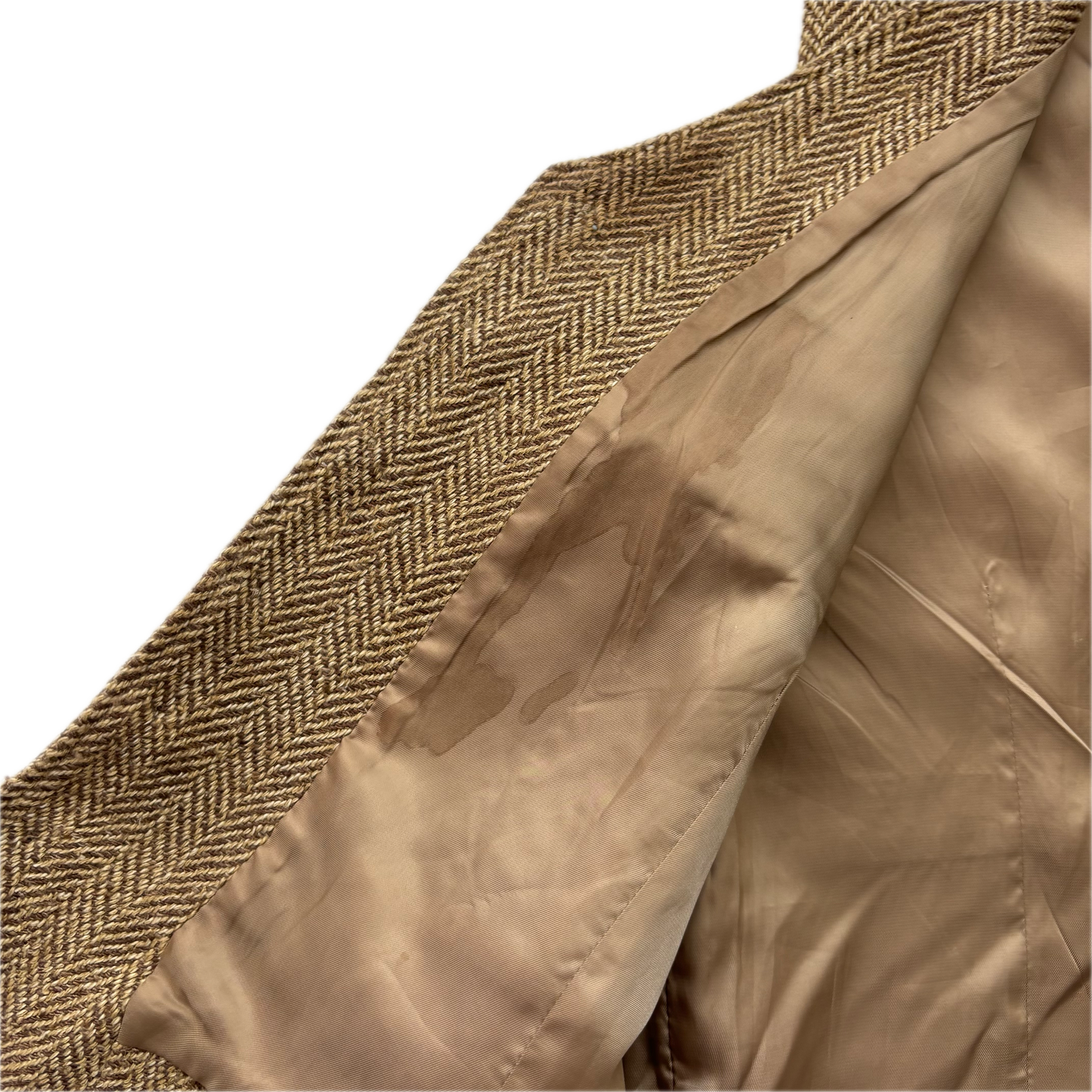 Polo Ralph Lauren Brown Herringbone Waistcoat (Linen Silk Wool) - L