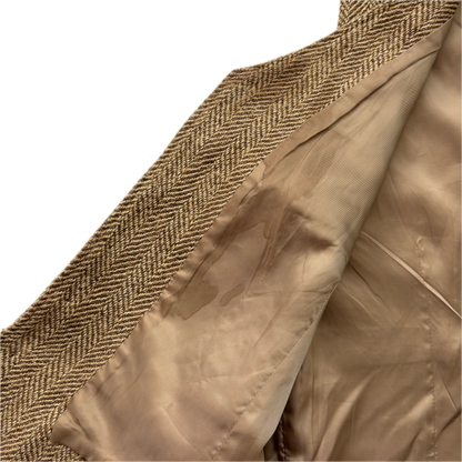 Polo Ralph Lauren Brown Herringbone Waistcoat (Linen Silk Wool) - L