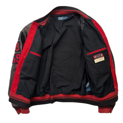Polo Ralph Lauren Thompson Bulldog Leather Football Varsity Leather Letterman Jacket - S