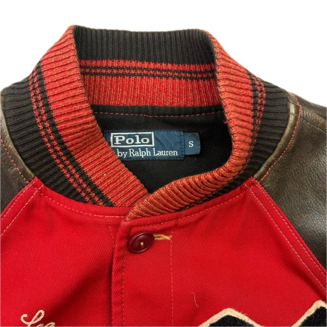 Polo Ralph Lauren Thompson Bulldog Leather Football Varsity Leather Letterman Jacket - S