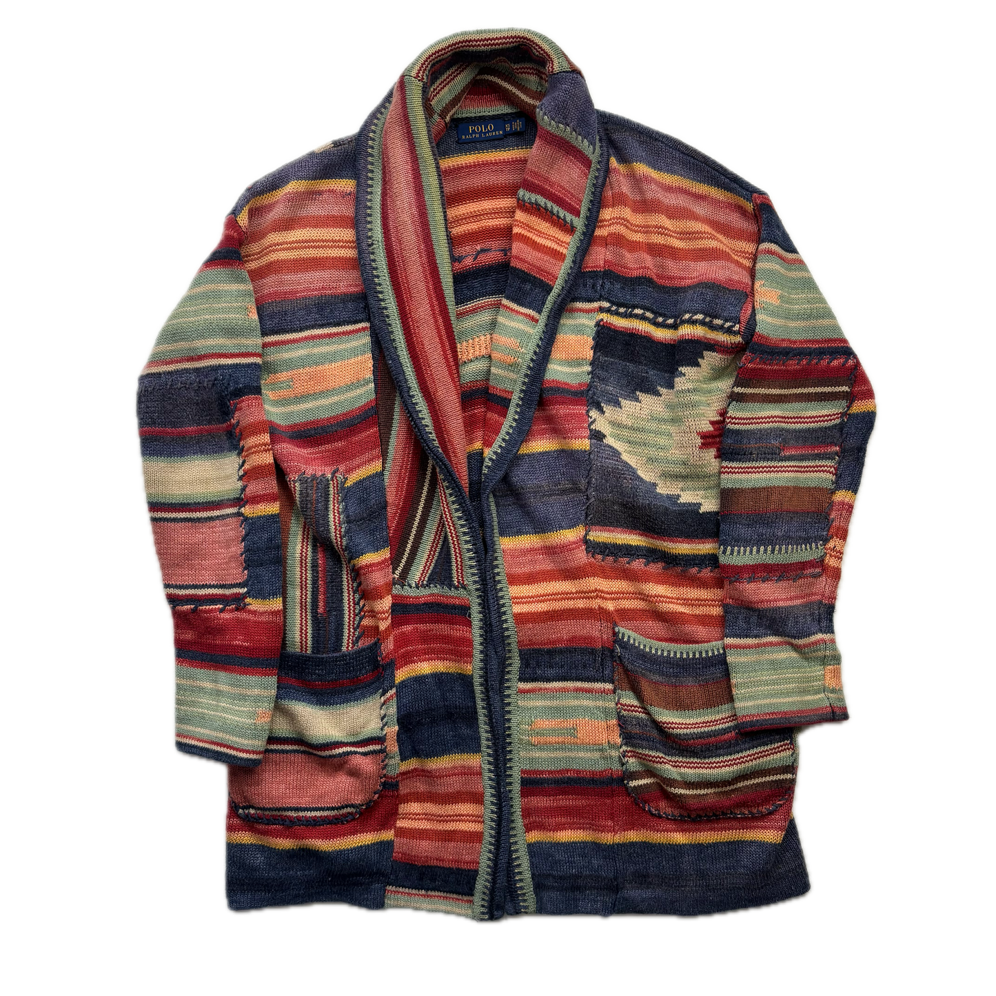 Polo Ralph Lauren Aztec Patchwork Cardigan Robe Southwestern - XS