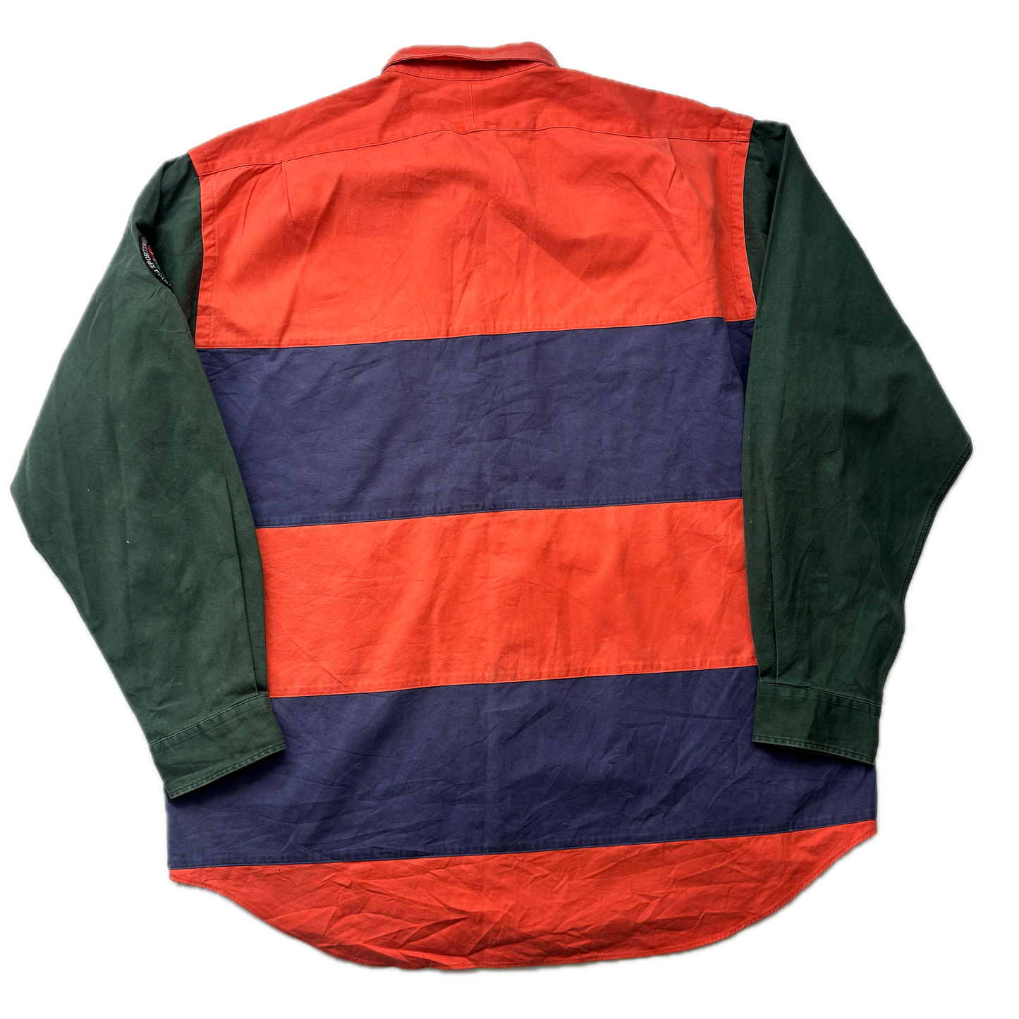 Polo Ralph Lauren Sportsman Wildlife Patch Striped Shirt 1993 Original - XL