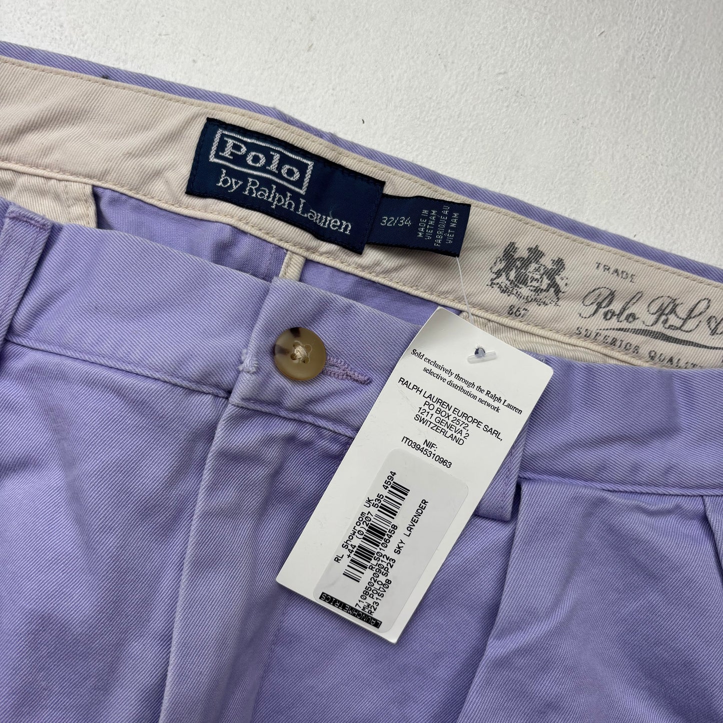 Polo Ralph Lauren Lavender Heritage Whitman Chino Pants Trousers - 32x34