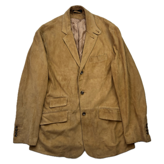 Polo Ralph Lauren Tan Suede Blazer Sports Coat Wool - 40R