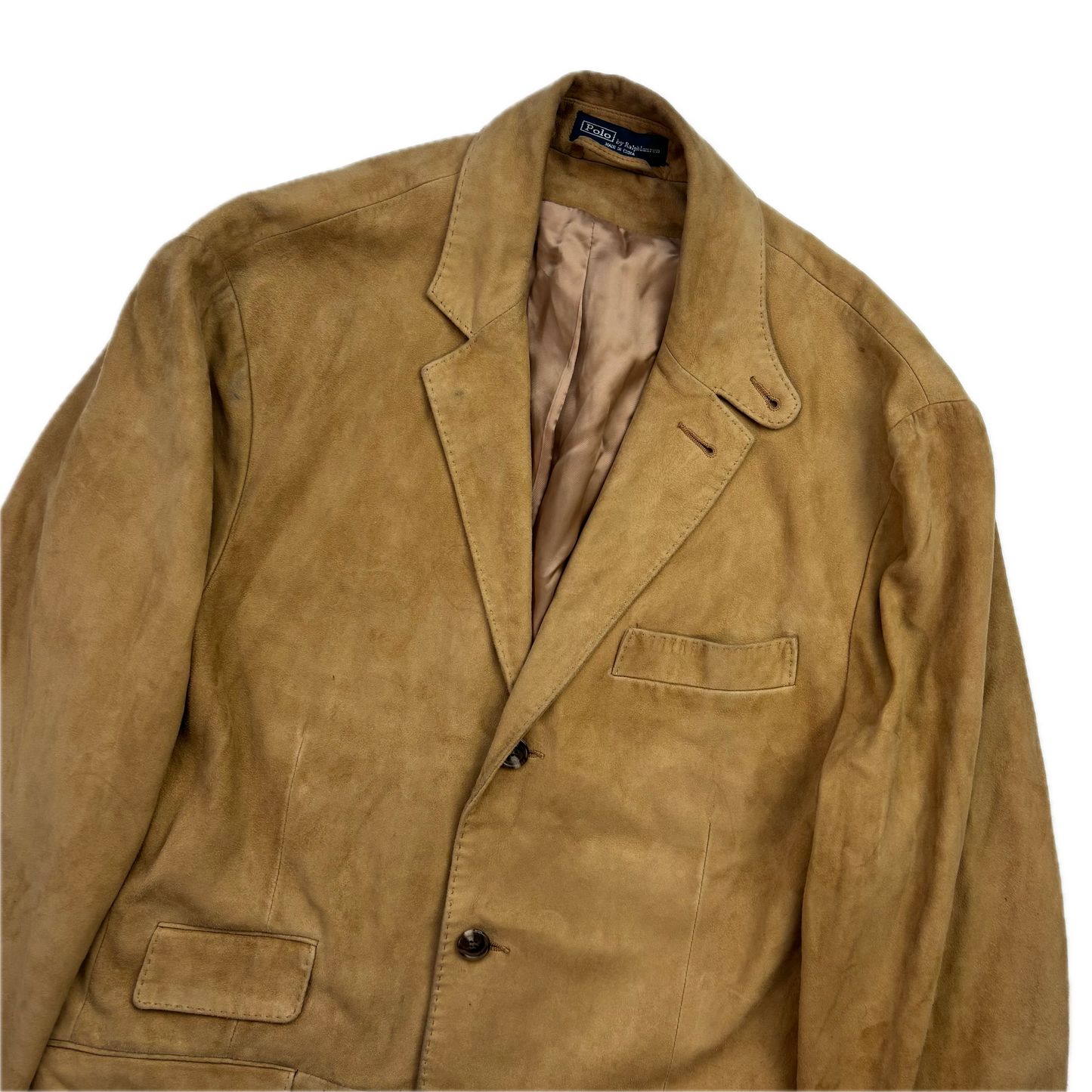 Polo Ralph Lauren Tan Suede Blazer Sports Coat Wool - 40R