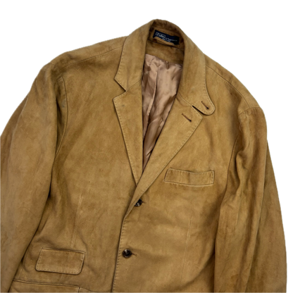 Polo Ralph Lauren Tan Suede Blazer Sports Coat Wool - 40R