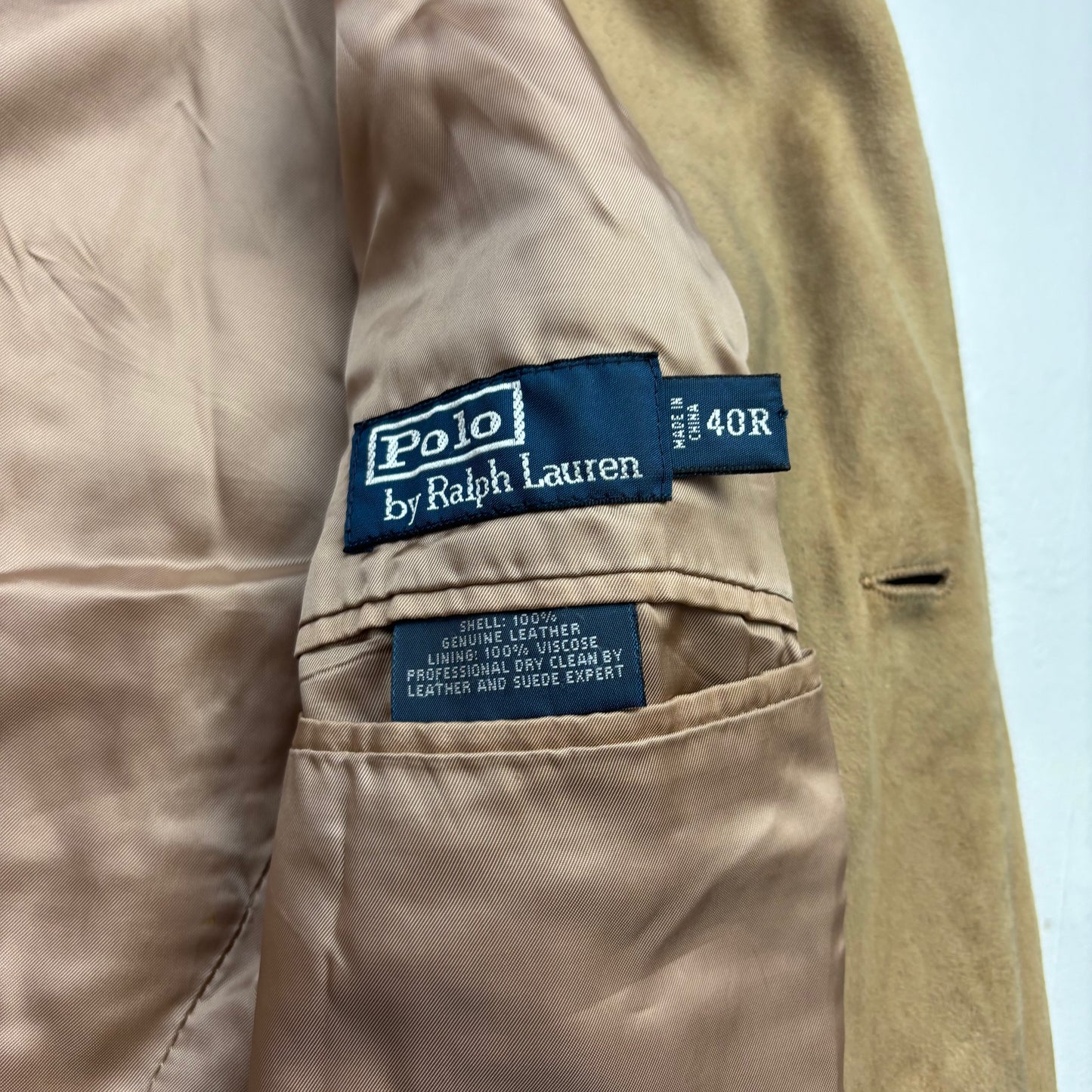 Polo Ralph Lauren Tan Suede Blazer Sports Coat Wool - 40R