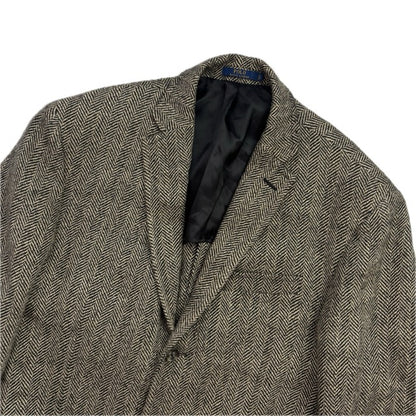Polo Ralph Lauren Grey Herringbone Blazer Sports Coat (Linen Silk Wool) - 40R