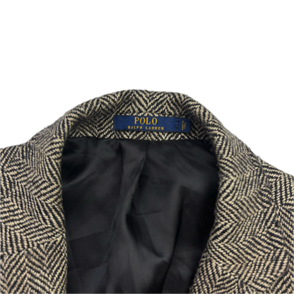 Polo Ralph Lauren Grey Herringbone Blazer Sports Coat (Linen Silk Wool) - 40R